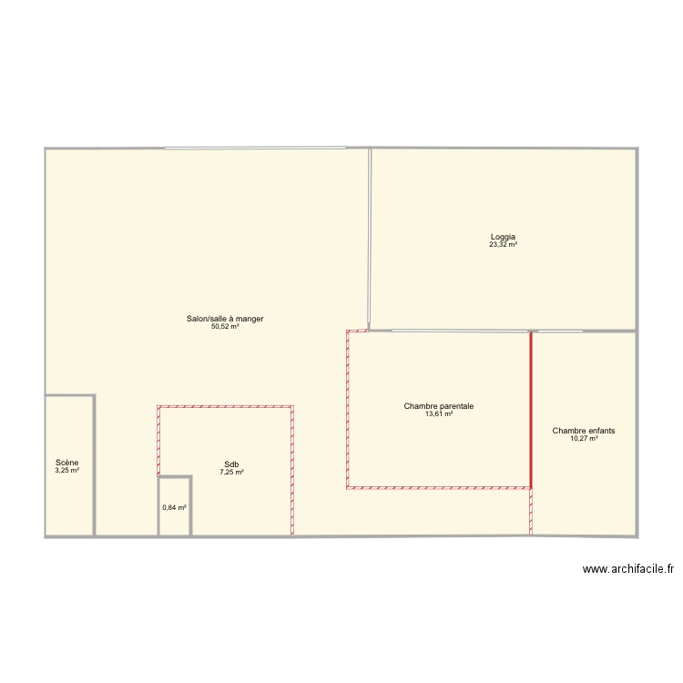 Appart st trop . Plan de 7 pièces et 109 m2