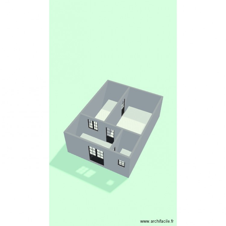 plan R+1. Plan de 4 pièces et 40 m2