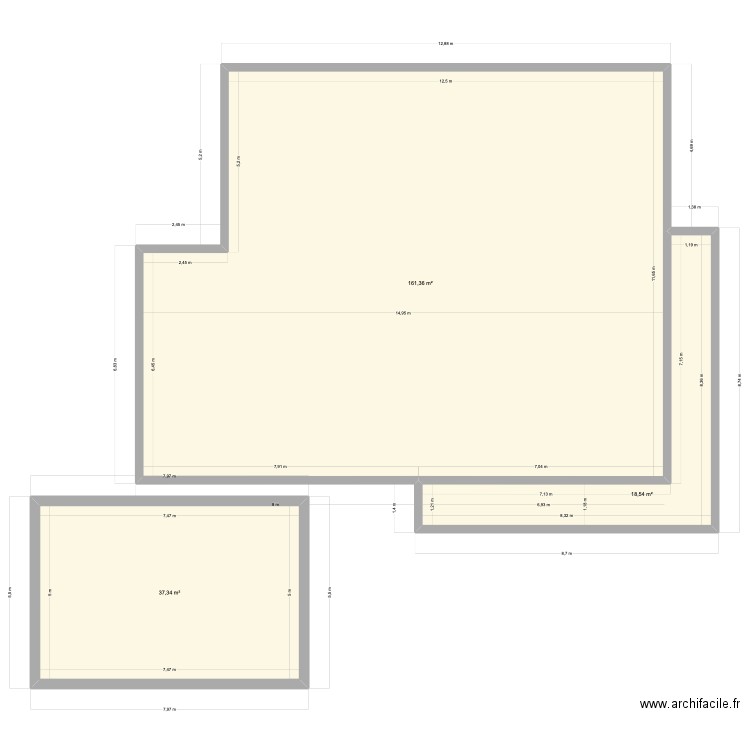villa Caron Ouemo. Plan de 3 pièces et 217 m2
