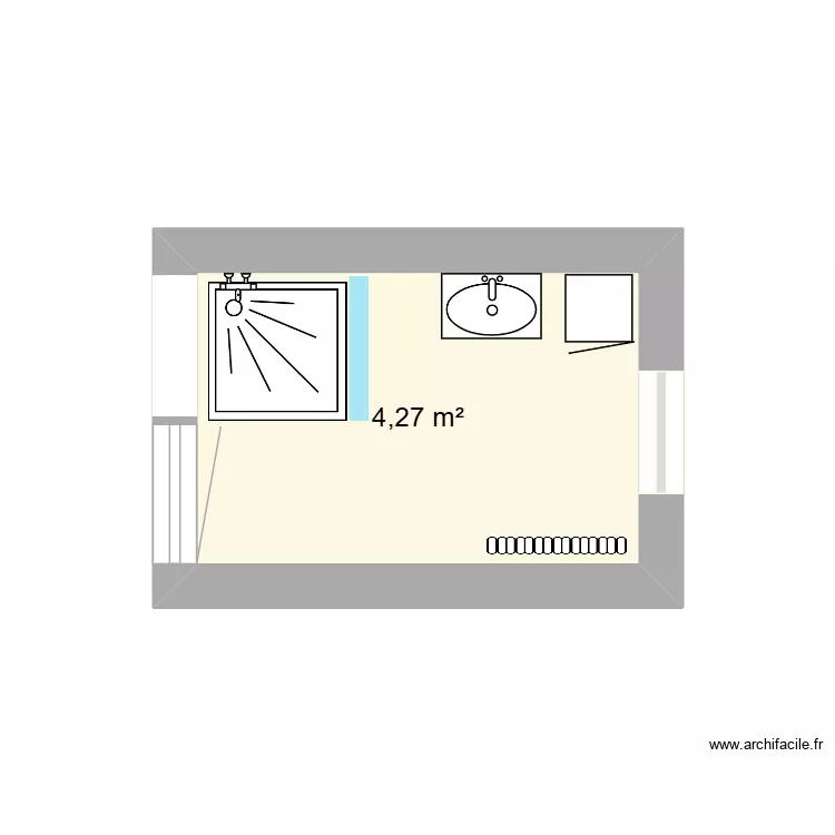 Salle de bain. Plan de 1 pièce et 4 m²