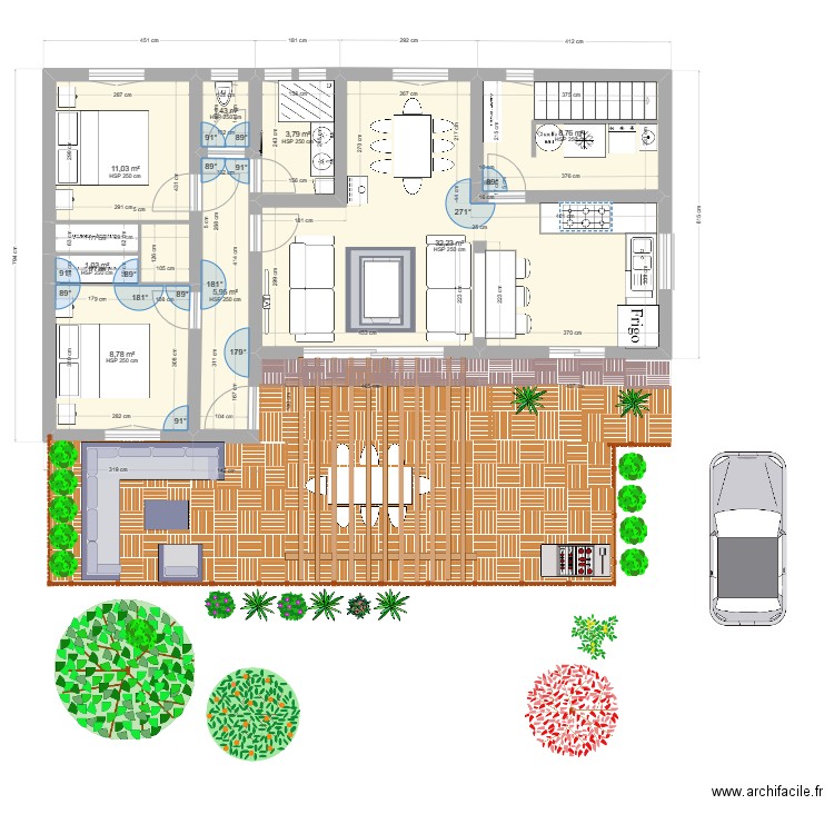 Faure modif. Plan de 8 pièces et 73 m2