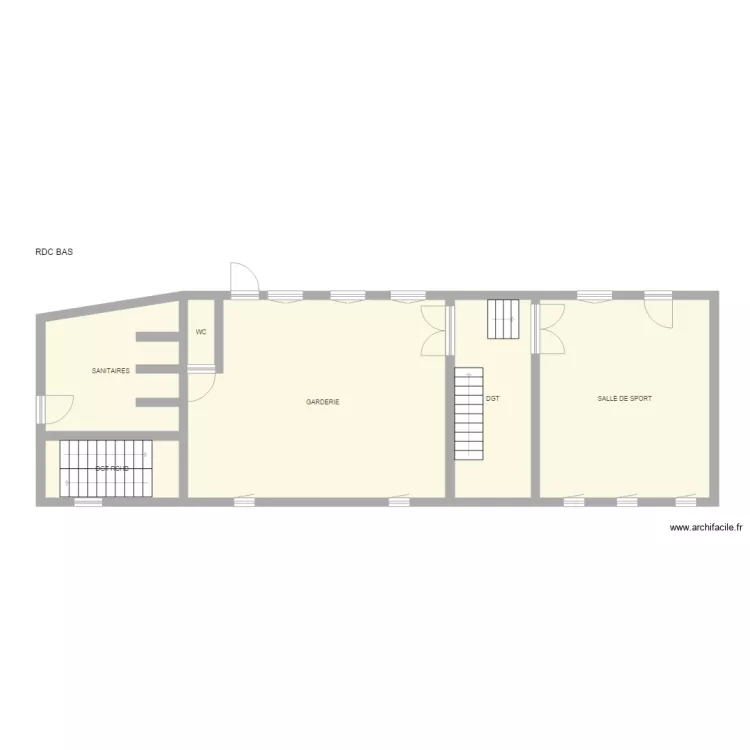 RDC BAS BENEVENT L ABBAYE. Plan de 