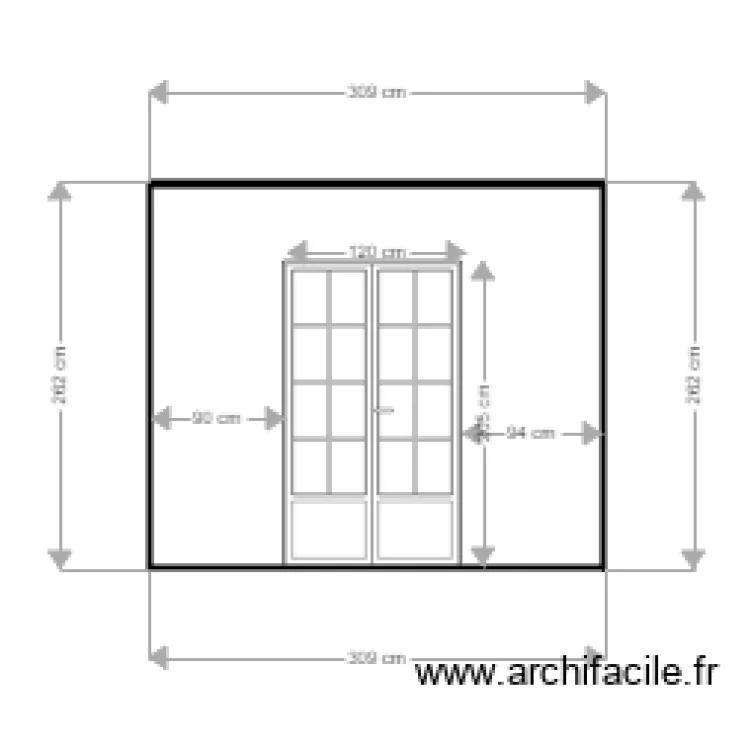 Porte cuisine terrasse. Plan de 