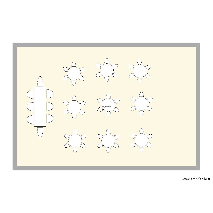 salle table ronde. Plan de 1 pièce et 97 m2