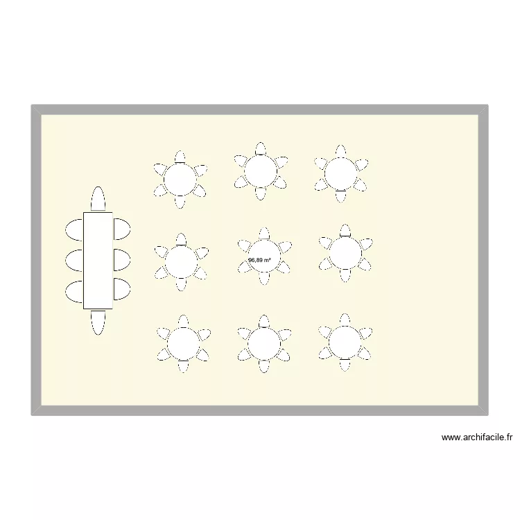 salle table ronde. Plan de 