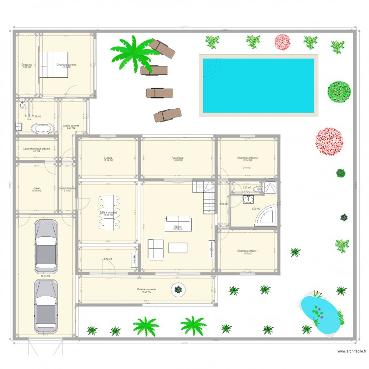MAISON CREOLE TRANSFORMEE. Plan de 0 pièce et 0 m2