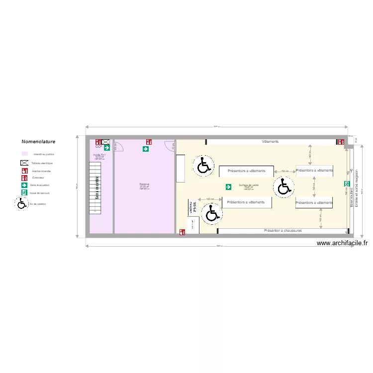 Olympique sport apr&egrave;s projet. Plan de 