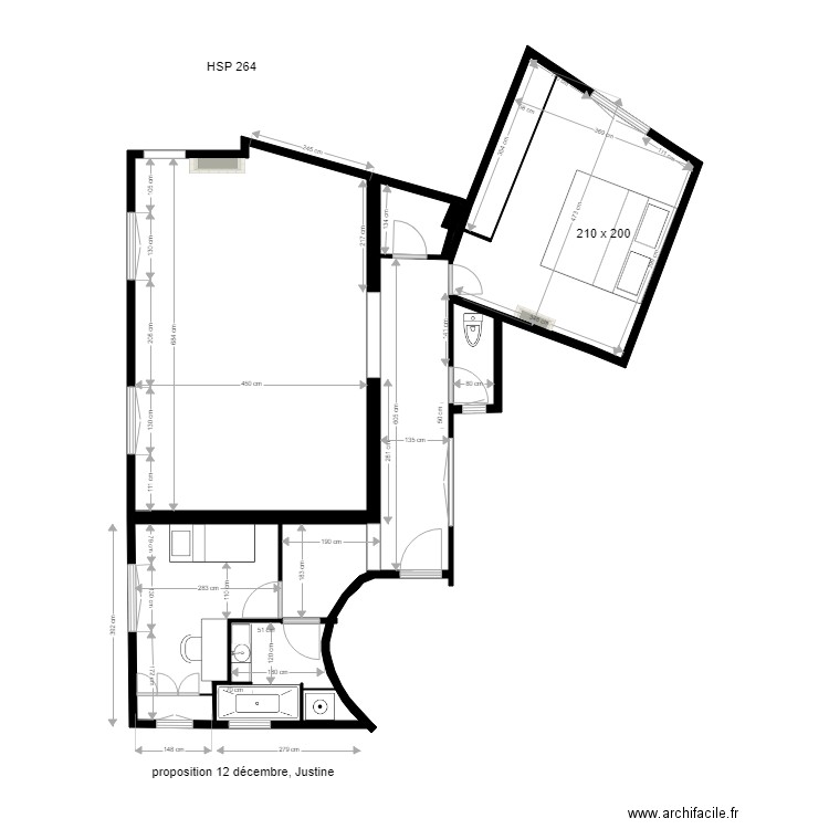 projet Justine 12 décembre. Plan de 0 pièce et 0 m2