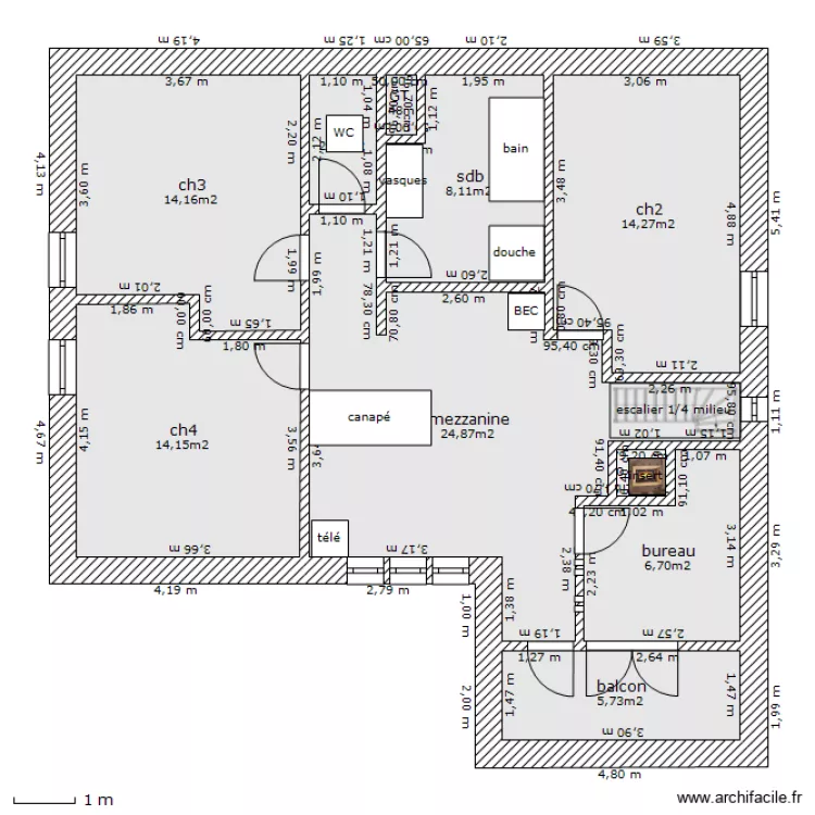 ETAGE indA. Plan de 