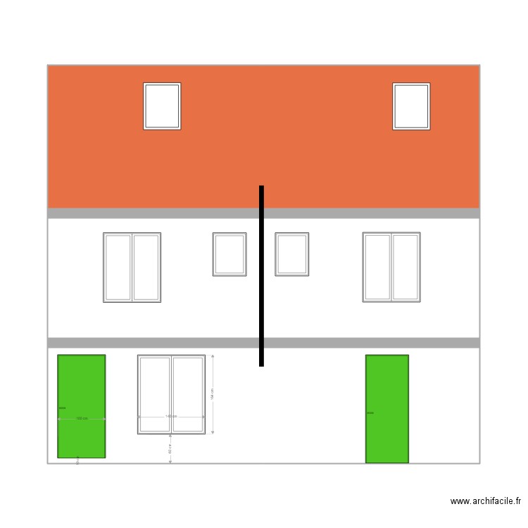 FACADE NO EXISTANTE. Plan de 0 pièce et 0 m2