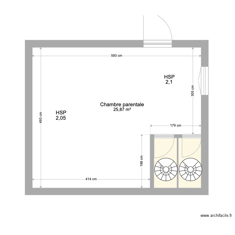Chambre parentale RP. Plan de 0 pièce et 0 m2