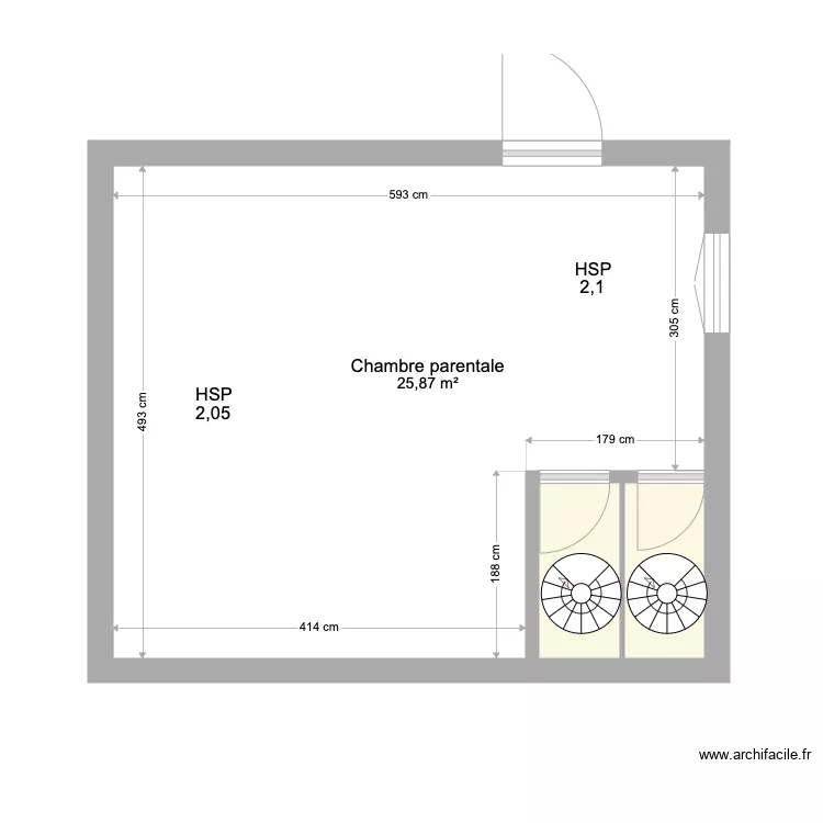 Chambre parentale RP. Plan de Chambre parentale RP. Plan de