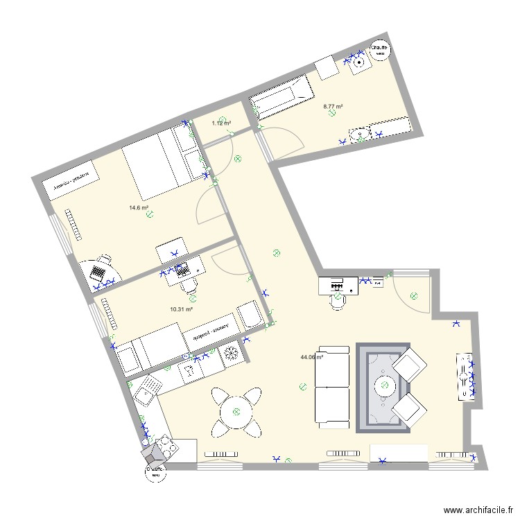 maucaillou scénario 1. Plan de 0 pièce et 0 m2