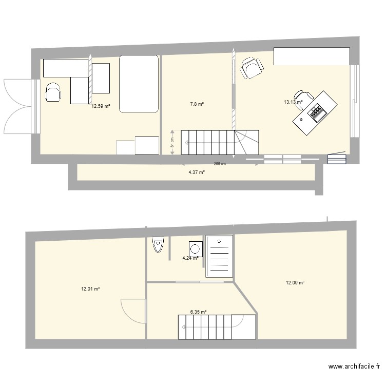 REZ DE CHAUSSEE MEUBLEE 1. Plan de 0 pièce et 0 m2