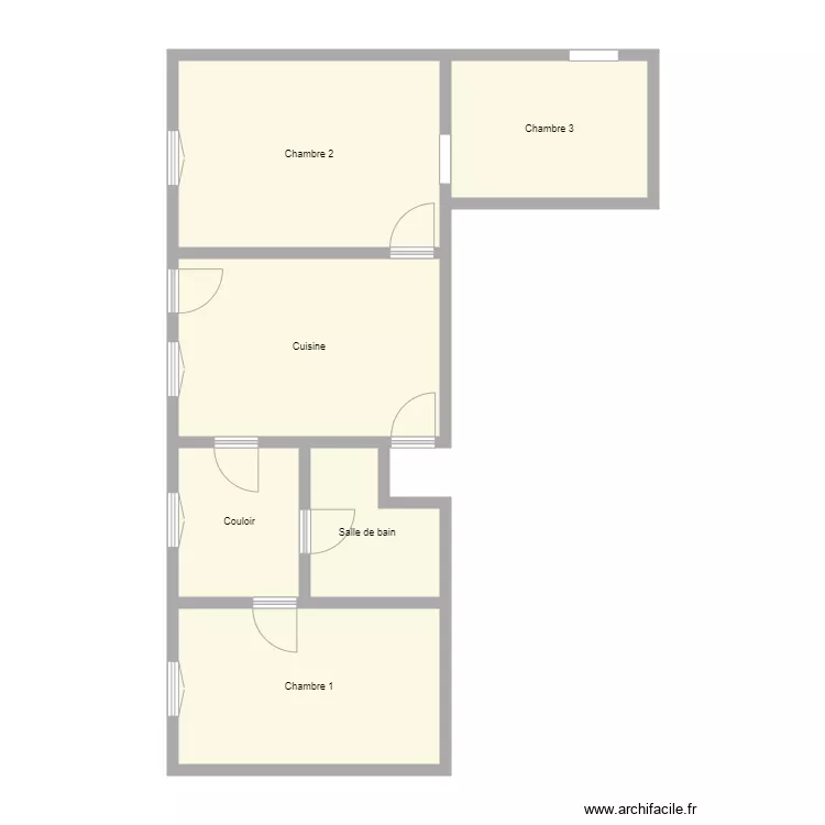 App rch fond de cour CHIHA &agrave; gauche. Plan de 