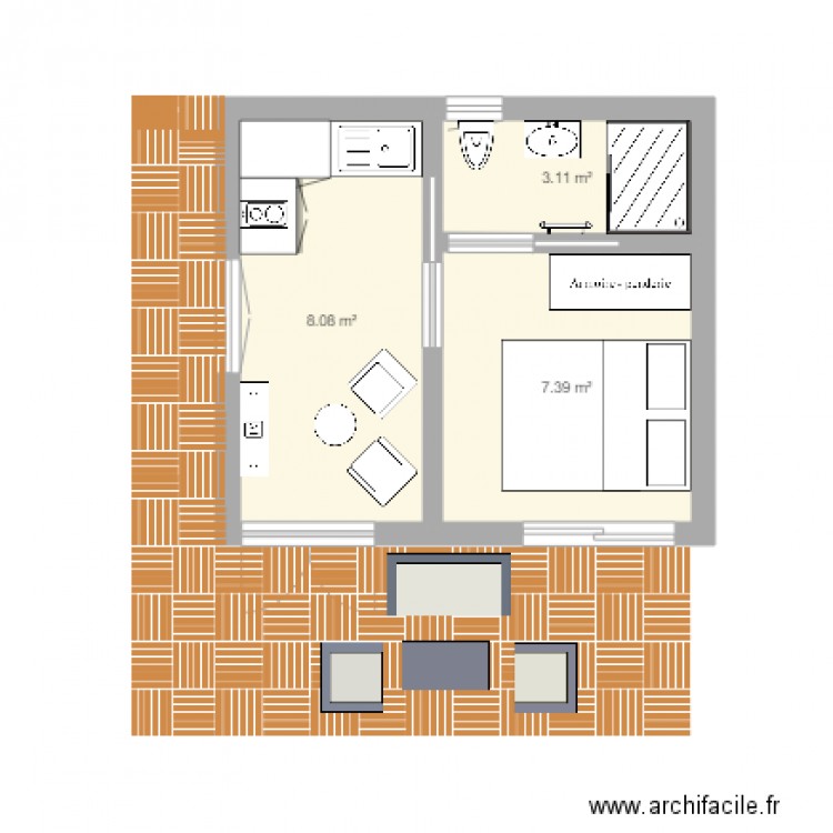 bungalow 20m2 02. Plan de 0 pièce et 0 m2