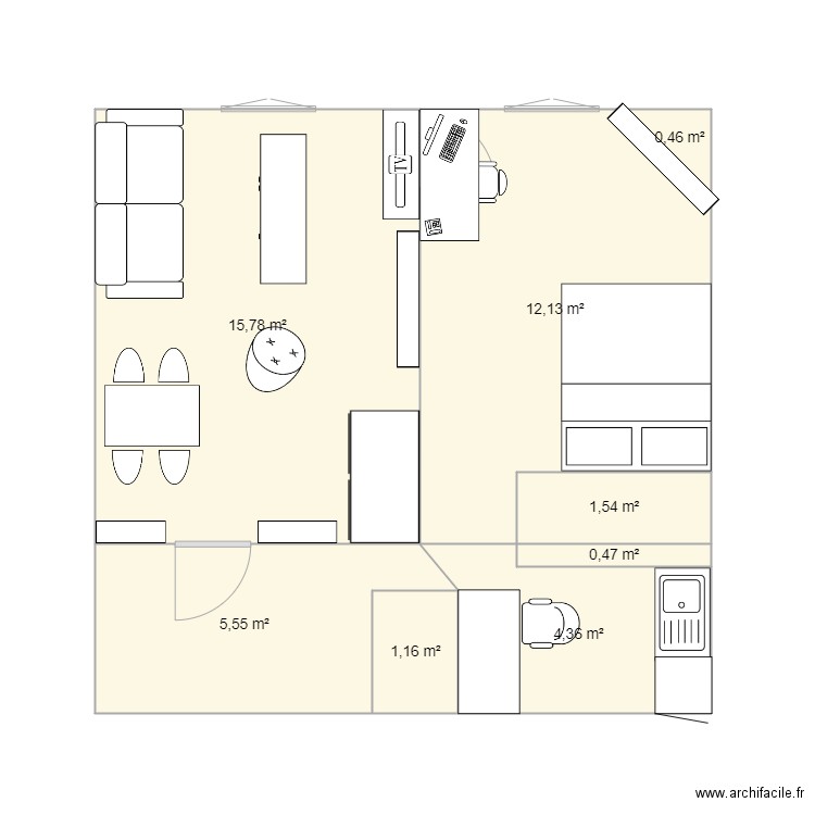 Appartement v2. Plan de 0 pièce et 0 m2