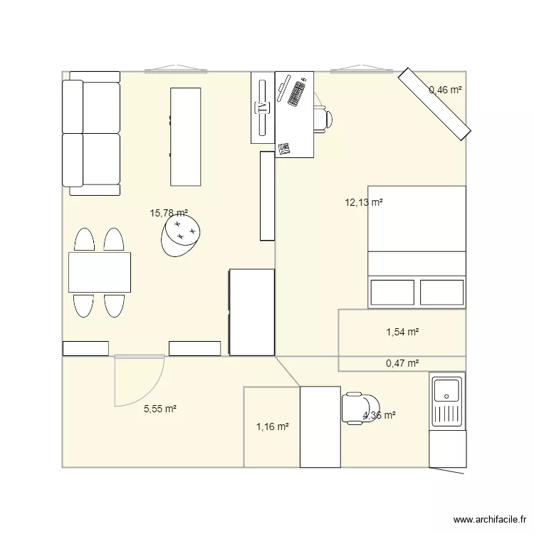 Appartement v2. Plan de 