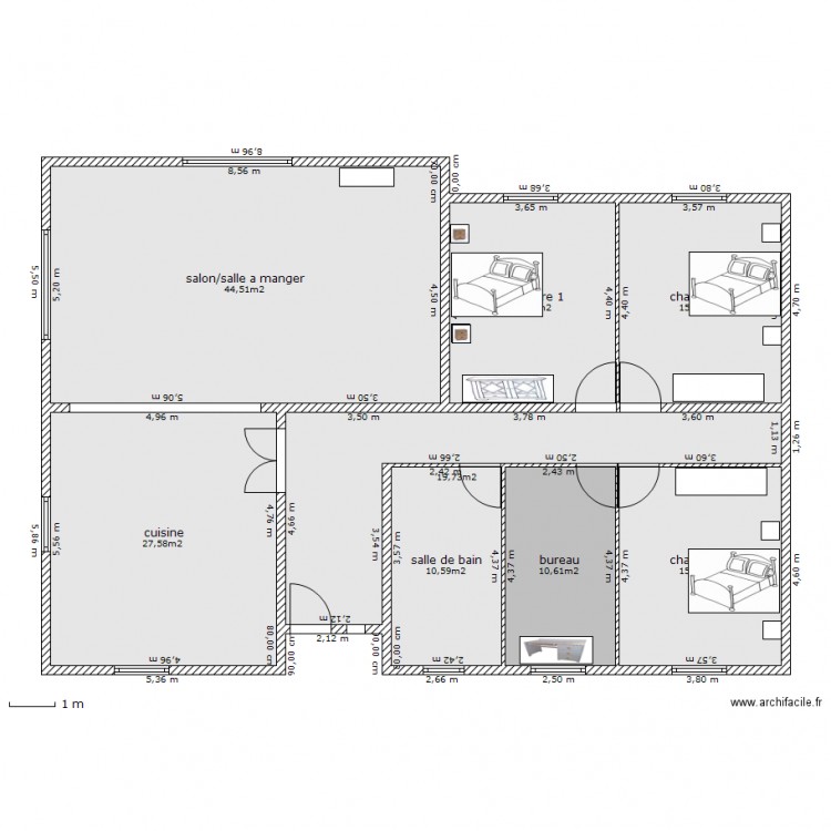 P-pied. Plan de 0 pièce et 0 m2