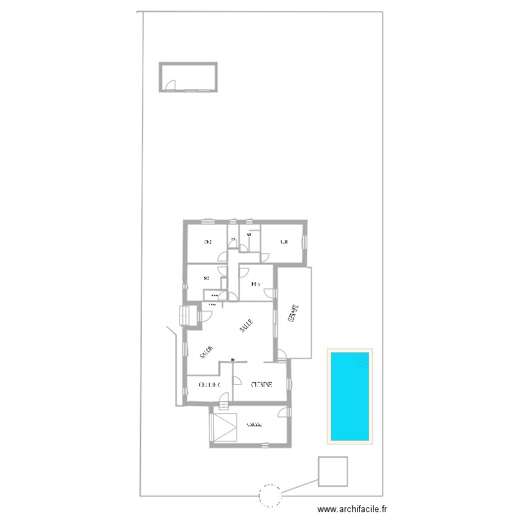 Buis plan 3. Plan de 9 pièces et 40 m2