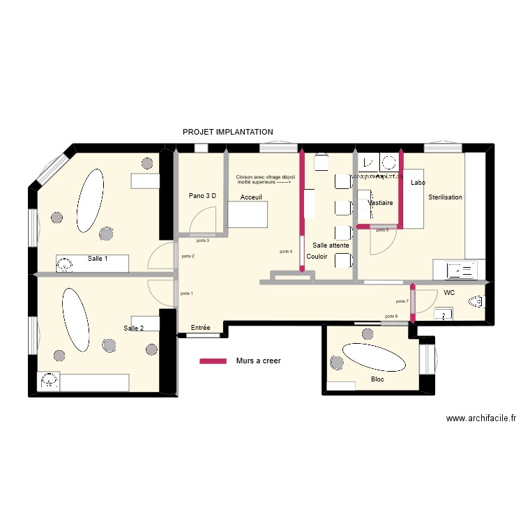CABINET CREATION CLOISON 2eme / modifié 1. Plan de 10 pièces et 78 m2