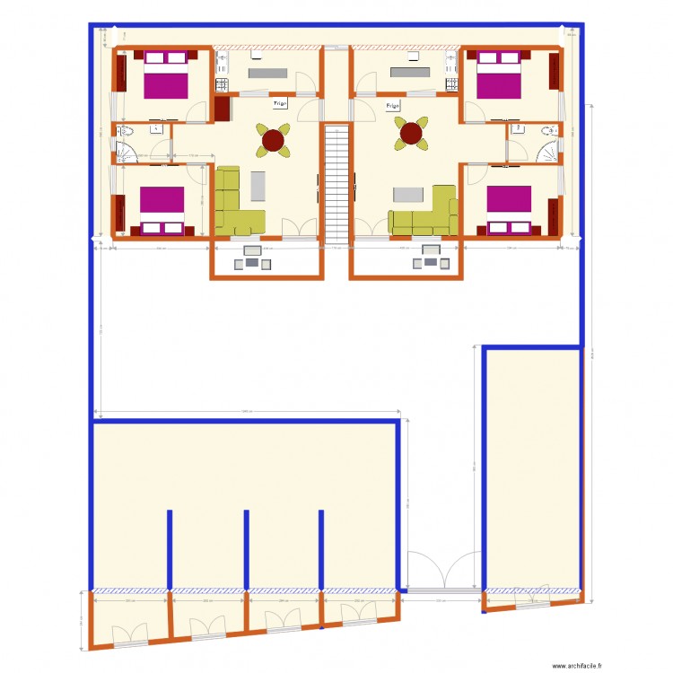 musalac appartement etage. Plan de 23 pièces et 288 m2