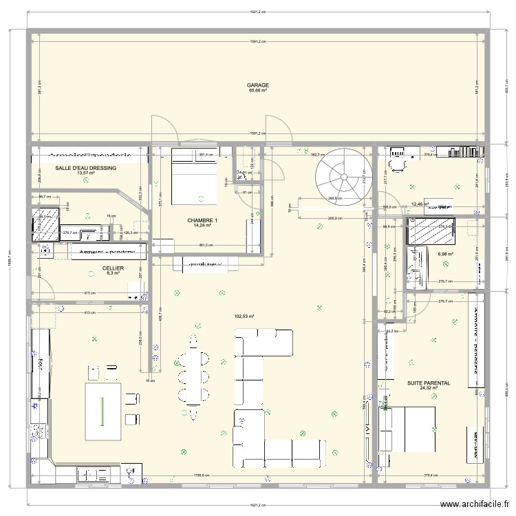 Rénovation maison PK11 motif HOME. Plan de 8 pièces et 243 m2