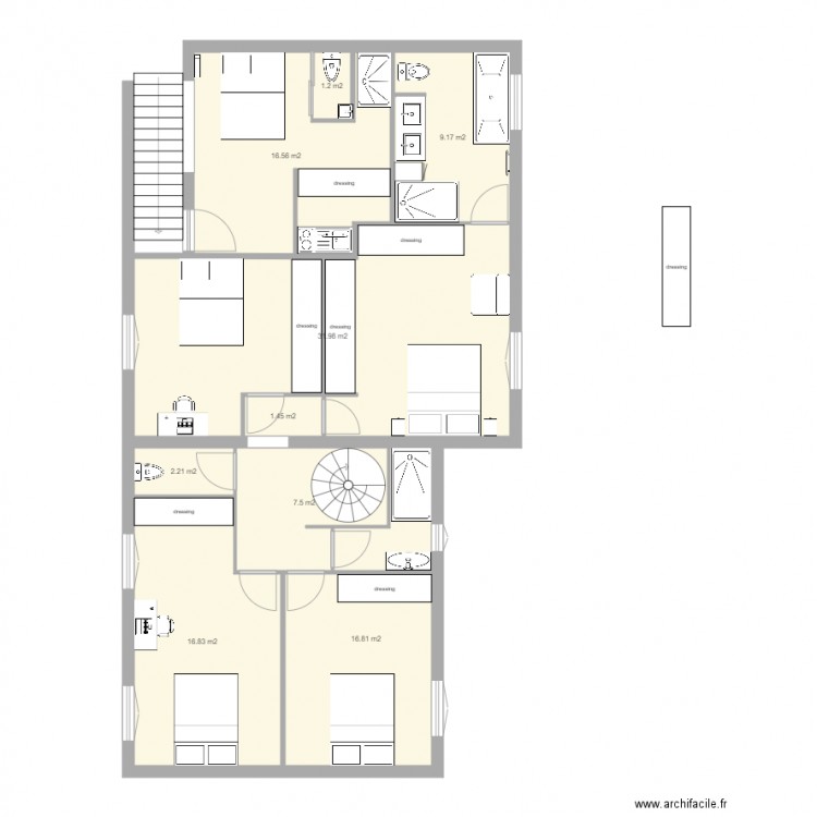 160415 studio chambres. Plan de 0 pièce et 0 m2