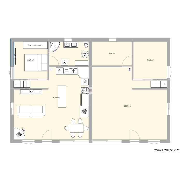 maison. Plan de 5 pièces et 96 m2