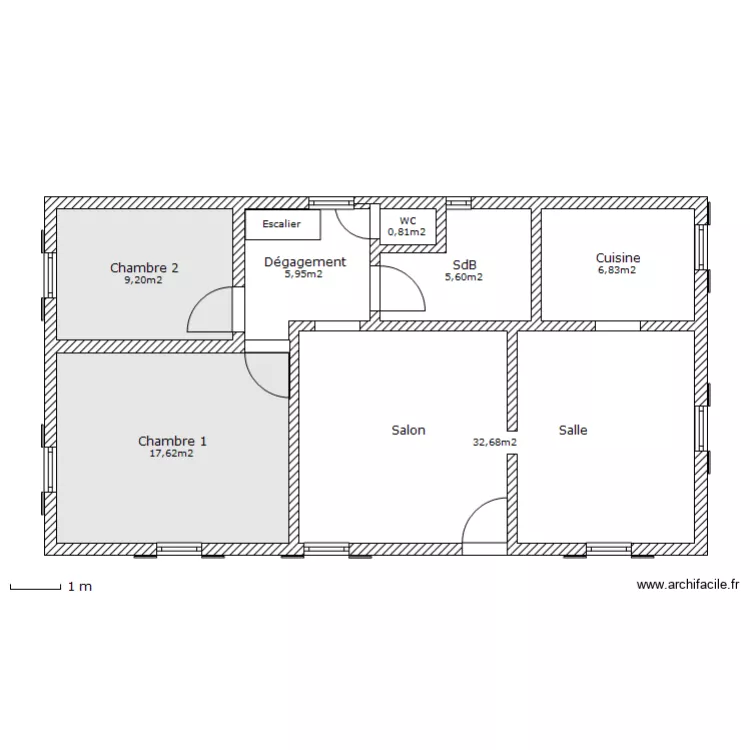 Rez-de-Chauss&eacute;e. Plan de 