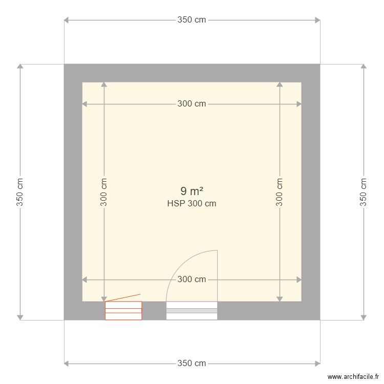 cabane de jardin. Plan de 1 pièce et 9 m2