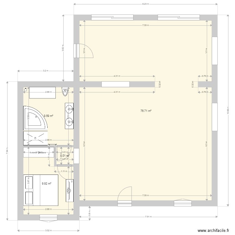 plan maison agrandissement. Plan de 0 pièce et 0 m2