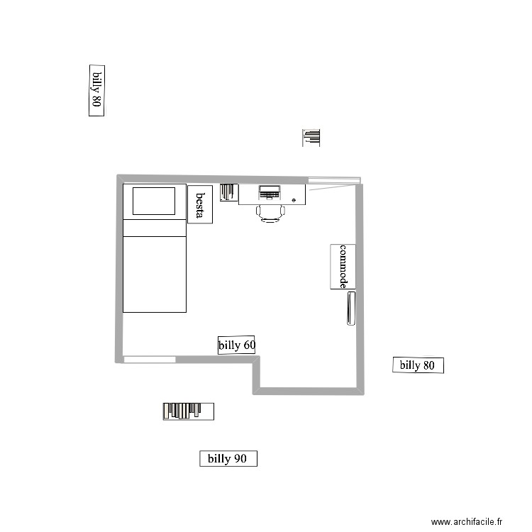 chambre. Plan de 0 pièce et 0 m2