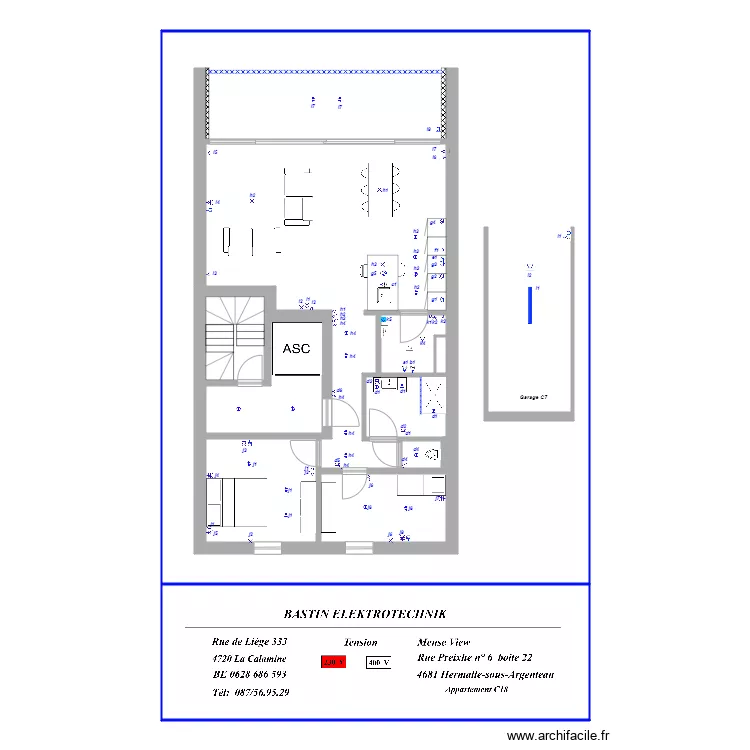Appartement C18 r&eacute;cep. Plan de 
