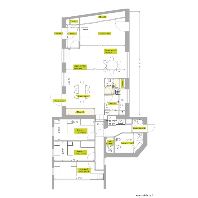 MAN projet. Plan de 0 pièce et 0 m2