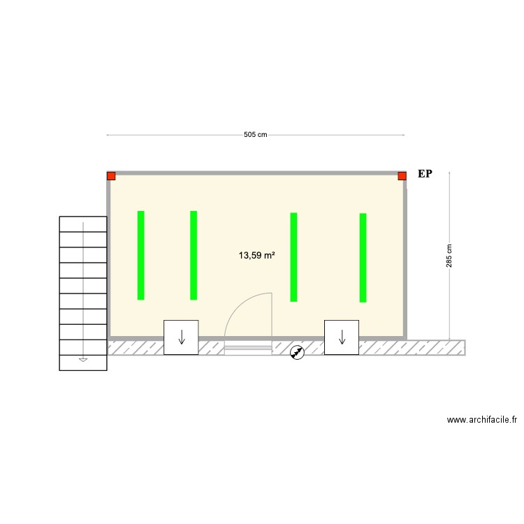 Pedro Lucas. Plan de 1 pièce et 14 m2