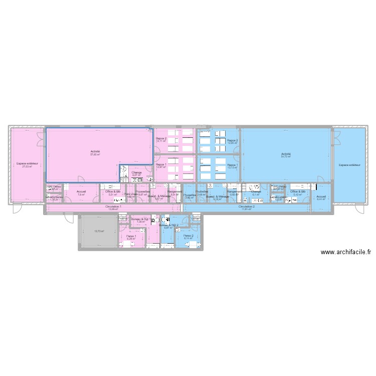 78 PLAISIR Freres Lumiere PROJET V ArL 080522. Plan de 35 pièces et 349 m2