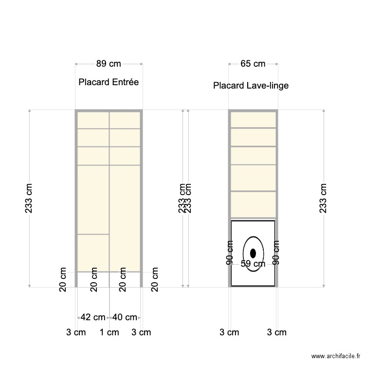 Placards Entrées. Plan de 0 pièce et 0 m2