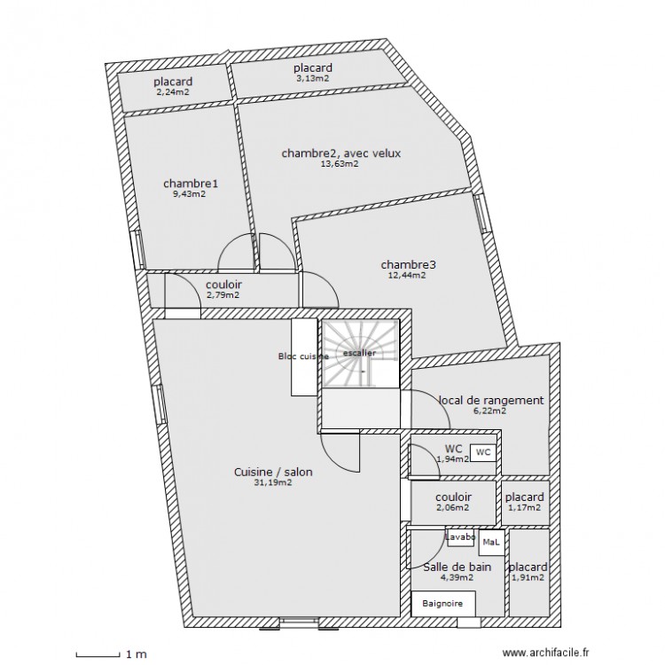 St Lambert 1er, plan disposition. Plan de 0 pièce et 0 m2