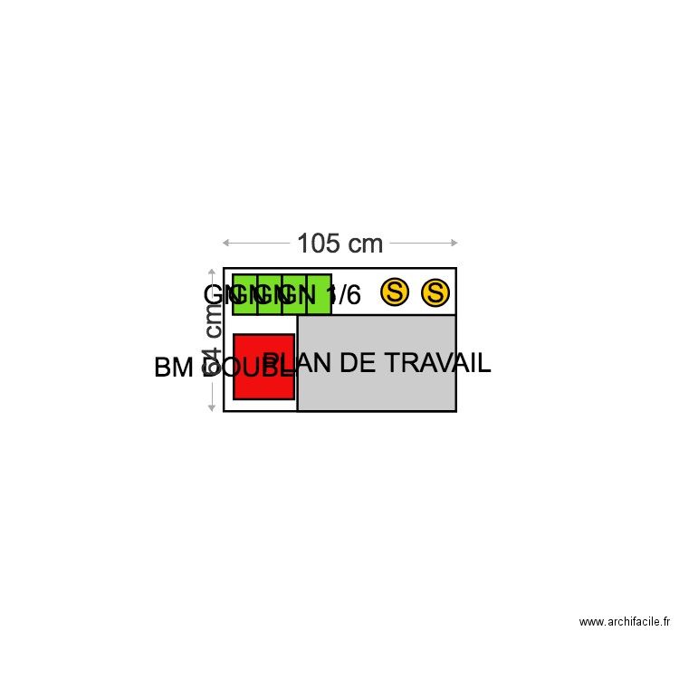 PLAN DE TRAVAIL TRIPORTEUR HD. Plan de 0 pièce et 0 m2