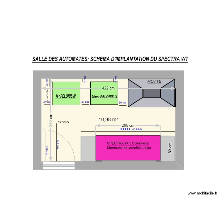 CHI CRETEIL- AUTOMATE. Plan de 1 pièce et 11 m2