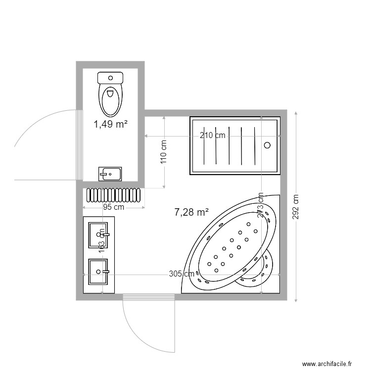 Salle de bain Aurélien original. Plan de 0 pièce et 0 m2