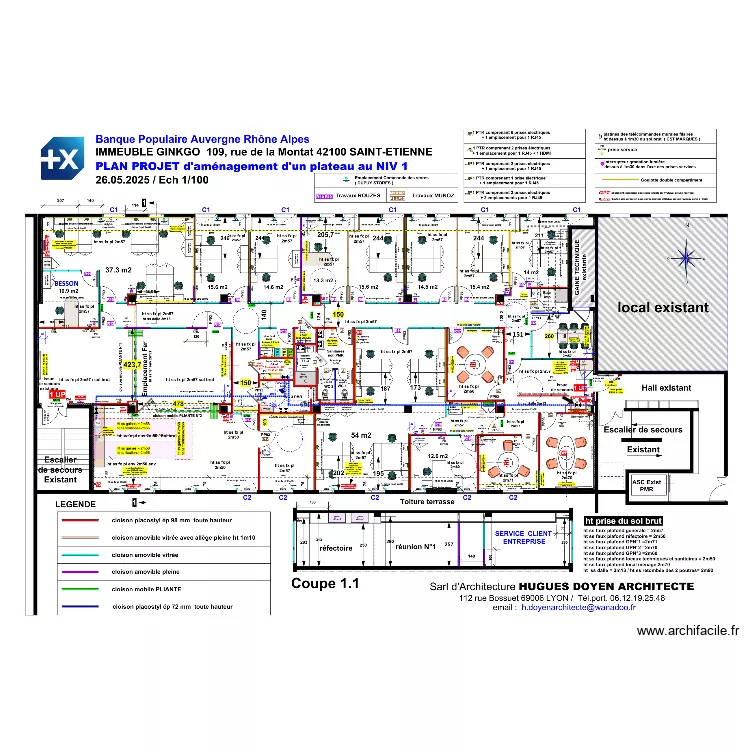 Ginko sanitaire implantation. Plan de 