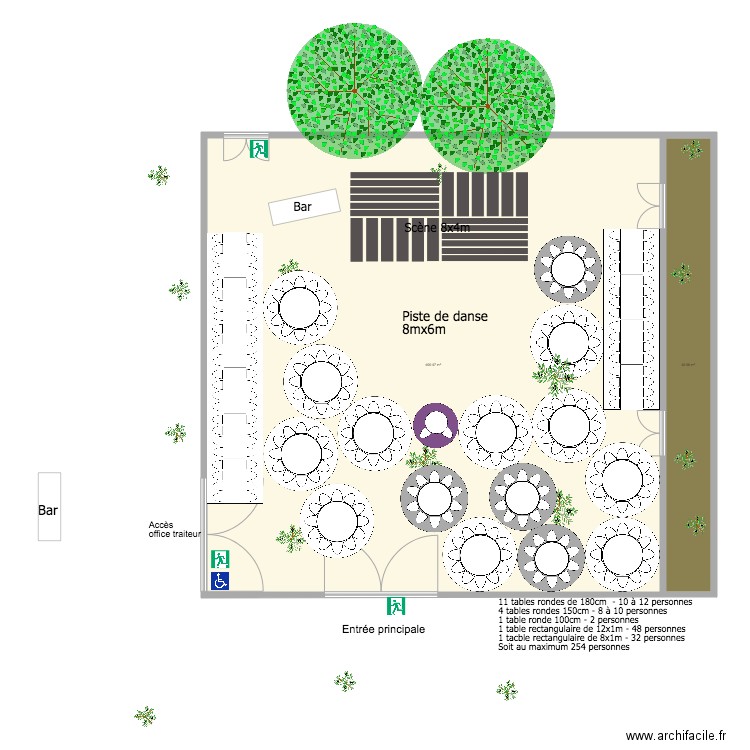 Pavillon des Oliviers implantation 200 personnes . Plan de 0 pièce et 0 m2