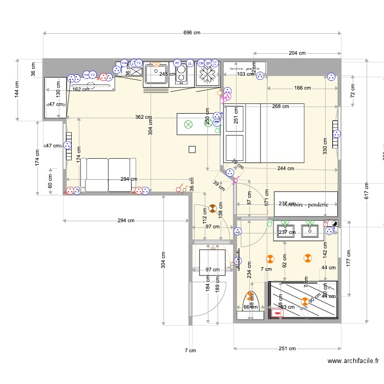 205 Croix Nivert. Plan de 58 pièces et 270 m2