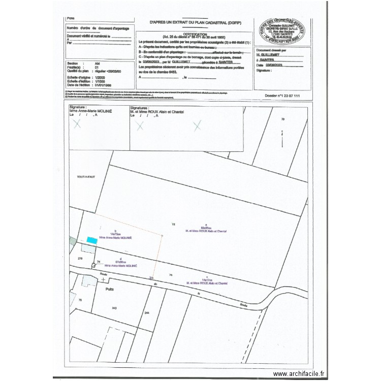 molinie. Plan de 0 pièce et 0 m2