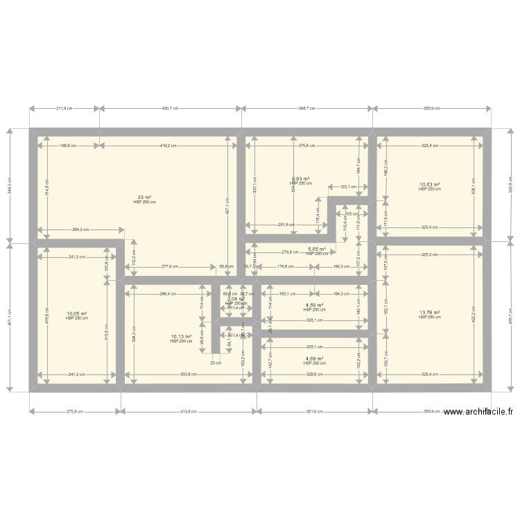 112 VARIATION. Plan de 10 pièces et 92 m2