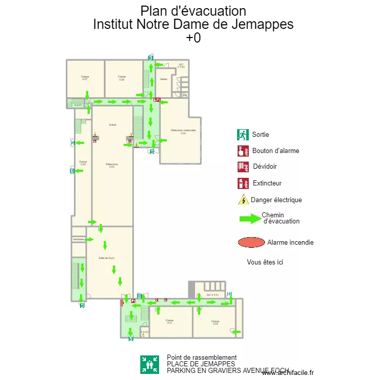 Notre Dame Rez de chauss&eacute;e. Plan de 