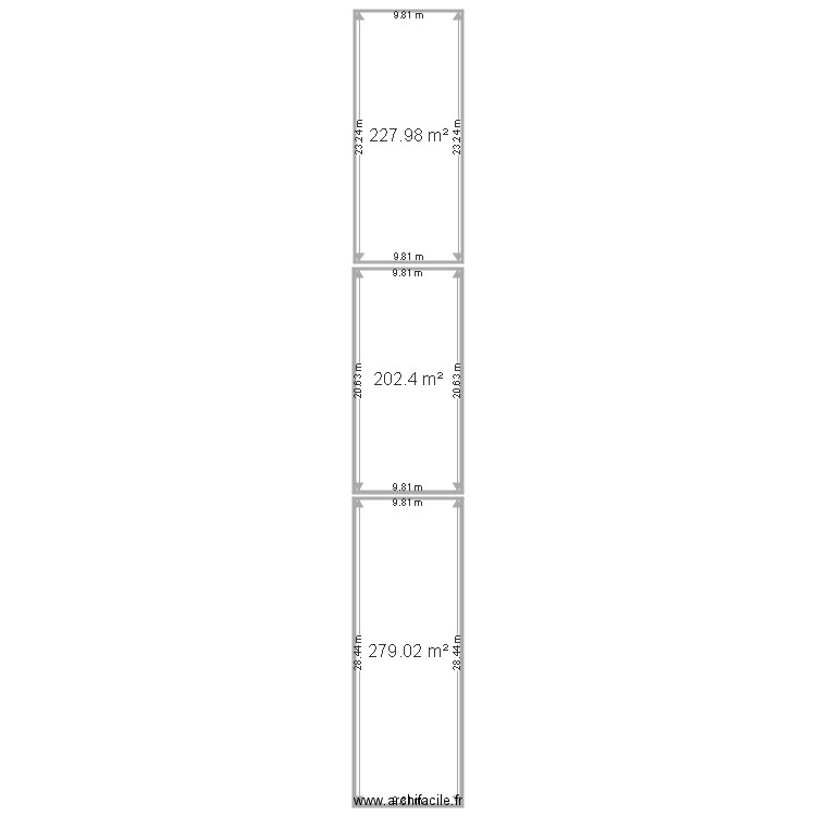 BLEDINE. Plan de 3 pièces et 709 m2