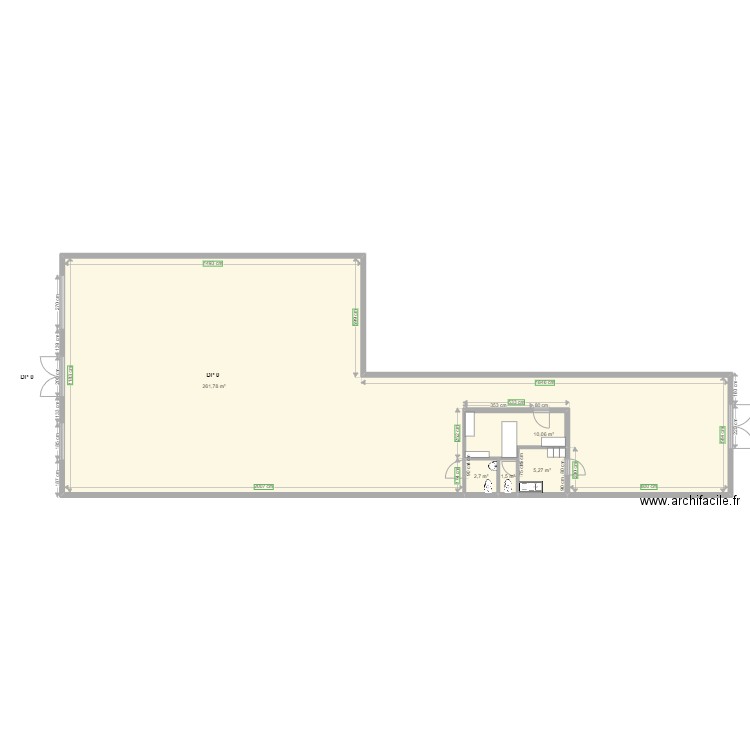 JOLIE CUISINE plan avant travaux. Plan de 5 pièces et 281 m2